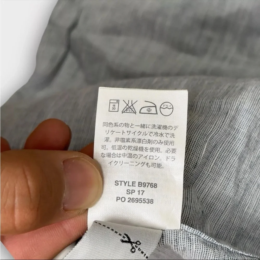 J Crew Baird McNutt Irish Linen Men’s XL Shirt Gray Button Down S/S Comfort Boho